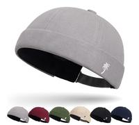 Casquette Docker Coton Bonnet Docker Unique Street Décontracté Brimless Chapeau Beanie Baseball Cap Casquette sans Visière Homme Femme Bonnet de Docker Coton Rétro Docker Hat Cuffed Brimless Hat