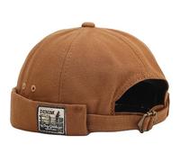 Casquette docker pour homme - Casquette sans bord - Casquette de marin - Style rétro, kaki, taille unique