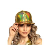 Boland - Basecap Holo, holographique, taille réglable, casquette, chapeau, casquette, rappeur, déguisement, fête foraine, carnaval, Or
