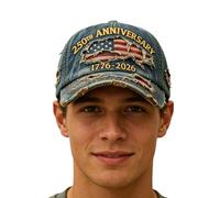 Casquette drapeau des États-Unis - Casquettes commémoratives 250e anniversaire, chapeau de camionneur patriote, pour homme et femme, jour de l'indépendance, activités extérieures, camping, randonnée