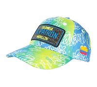 Casquette El Patron Jaune Fluo et Bleue Strass Streetwear Medellin Baseball - Taille Unique - Jaune