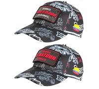 Casquette El Patron Plata o Plomo Grise Double Patch Strass Streetwear - Taille Unique - Noir
