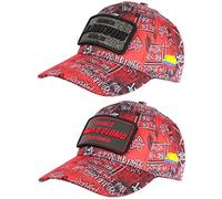 Casquette El Patron Plata o Plomo Rouge Double Patch Strass Streetwear - Taille Unique - Rouge