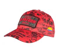 Casquette El Patron Rouge et Noire Strass Streetwear Medellin Baseball - Taille Unique - Rouge