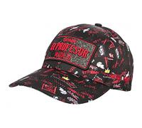 Casquette El Profesor Rouge et Noire Strass Print Streetwear Baseball - Taille Unique - Rouge