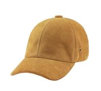 Casquette en Cuir pour Hommes, Casquettes de Baseball en Cuir d'hiver, Chapeau Chaud pour Personnes d'âge Moyen et âgées Casquette dôme avec Chapeau Motard réglable,Yellowish Brown,L