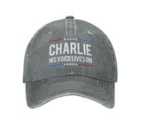 Casquette en Jean Charlie Kirk avec la Foi Patriotique et sa Voix Qui perdure