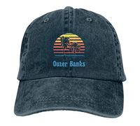 Casquette en Jean Outer Banks Baseball Dad Cap Réglable Classique Lavé 100% Coton Sports pour Hommes Femmes Chapeau