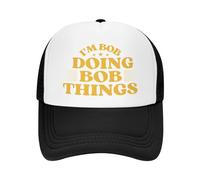 Casquette en Maille « Je suis Bob » - Fait des Choses Bob - pour Homme et Femme - Casquette de Camionneur - Cadeaux - Casquette de Baseball Noire