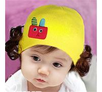 Casquette enfant Casquette en tricot Chapeau Bandeau Headwear Perruque Chapeau Princesse Fille D Style jaune jaune 36 Months