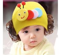 Casquette enfant Casquette en tricot Chapeau Bandeau Headwear Perruque Chapeau Princesse Fille F Style jaune jaune 36 Months