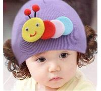 Casquette enfant Casquette en tricot Chapeau Bandeau Headwear Perruque Chapeau Princesse Fille F Style violet violet 36 Months