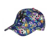 Casquette Enfant-Hip Hop Honour-Casquette Enfant Bleue Tête de Mort Print Tropical NY Skull 7 a 11 ans - Bleu Taille unique