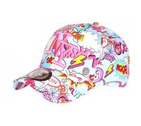 Casquette Enfant-Hip Hop Honour-Casquette Enfant Rose et Bleue Print Comics Boum NY 7 a 11 ans - Rose Taille unique