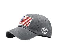 Casquette Enfants 52 Baseball Drapeau Américain Vieux Drapeau Américain Lettre Délavée Classique Protection Solaire Casquettes de Baseball pour Adultes Halloween Chapeaux Adultes, gris, taille unique
