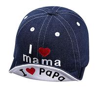 Casquette Enfants Filles Garçons, Chapeau de Soleil en Coton Douce Respirant Casquette de Baseball Bébé Chapeau de Soleil Sports Anti-UV Confortable avec Lettres Love Mama/Papa pour Bébé 3-12 Mois