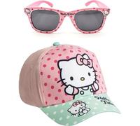 Casquette et Lunettes Unisexes pour Enfants Hello Kitty, Design Original, réglables et légères, idéales pour l'été et la Protection Solaire