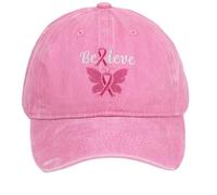 Casquette Femme - Casquette De Baseball Sensibilisation Cancer du Sein Unisexe Cancer du Sein Rose Octobre Casquette pour La Sensibilisation Cancer du Sein Chapeau De Sport Casquette De Visière