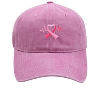 Casquette Femme - Casquette De Baseball Sensibilisation Cancer du Sein Unisexe Cancer du Sein Rose Octobre Casquette pour La Sensibilisation Cancer du Sein Chapeau De Sport Casquette De Visière
