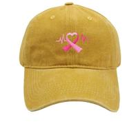 Casquette Femme - Casquette De Baseball Sensibilisation Cancer du Sein Unisexe Cancer du Sein Rose Octobre Casquette pour La Sensibilisation Cancer du Sein Chapeau De Sport Casquette De Visière