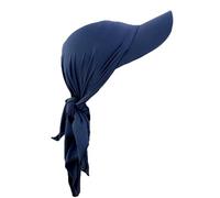 Casquette Femme Foulard avec Visière Turban Casquettes De Baseball Attachées pour Le Soleil (FR/ES, Alpha/Lettres, Taille Unique, Bleu)