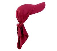 Casquette Femme Foulard avec Visière Turban Casquettes De Baseball Attachées pour Le Soleil (FR/ES, Alpha/Lettres, Taille Unique, Rouge)