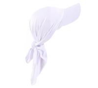 Casquette Femme Foulard avec Visière Turban Casquettes De Baseball Attachées pour Le Soleil (FR/ES, Alpha/Lettres, Taille Unique, Blanc)