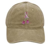 Casquette Femme Rose, Octobre Accessoires 2025 Casquette - De Sport Unisexe Ajustable Sports Plein Air Motif Brodé Stylé Sensibilisation Kaki A