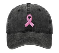 Casquette Femme Rose Queue de Cheval, Octobre Accessoires 2025 Casquette - De Sport Unisexe Ajustable Sports Plein Air Motif Brodé Stylé Sensibilisation Noir One Size