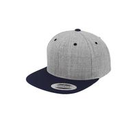 Flexfit Casquette Classic Snapback bicolore unisexe, visière plate, taille unique heather/navy