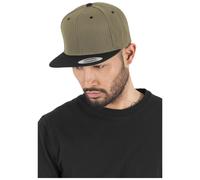 Yupoong Flexfit Casquette Snapback 2 tons – visière plate, taille unique mixte, olive/noir