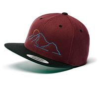 Casquette Flexfit Snapback : montagnes - Casquette de baseball pour homme et femme Casquette de baseball pour homme et femme Équipement d'escalade Accessoires de randonnée, Marron/noir, taille unique