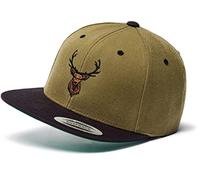 Casquette Flexfit Snapback : tête de cerf - Casquette d'extérieur - Cappi pour les amoureux de la nature Homme et femme - Casquette de baseball - Accessoire de chasse - Accessoire de randonnée