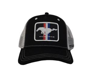 Casquette Ford Mustang Trucker Brodée 100% Polyester Recy leu Noir