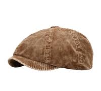 Casquette Gavroche Baker Boy Hat - 8 Panel Newsboy Flat Caps Vintage Velours Côtelé Beret Chapeau Plate Gatsby Ivy Irish Cap pour Hommes Femmes (FR/ES, Alpha/Lettres, Taille Unique, Kaki)