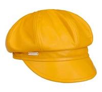 Casquette Gavroche en Cuir by Seeberger jaune L (58-59 cm)