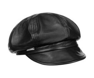 Casquette Gavroche en Cuir by Seeberger noir L (58-59 cm)