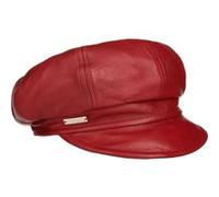 Casquette Gavroche en Cuir by Seeberger rouge S (54-55 cm)
