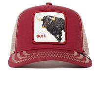 Goorin Bros. The Farm Casquette de camionneur réglable en maille pour homme et femme, rouge motif taureau, taille unique, Taille unique
