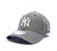 Casquette Grise Homme New Era Yankees - Motifs Pied de Poule - Visière Incurvée - Taille Ajustable M/L
