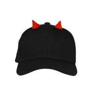 Casquette Halloween Petit Diable Noire en Coton, Style Chic D'extérieur