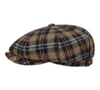 Casquette Hatteras Check Harris Tweed by Stetson noir-jaune 60 cm