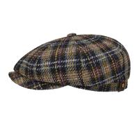 Casquette Hatteras Check Harris Tweed noir-jaune 55 cm