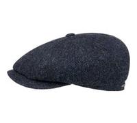 STETSON Casquette Hatteras Classic Wool Homme - Type Gavroche Laine avec visière, Doublure, Doublure Automne-Hiver - 60 cm Noir-Bleu