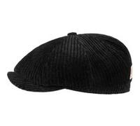 Stetson Casquette Hatteras Corduroy Jersey Homme - Made in The EU Type Gavroche avec Visiere, Doublure Hiver Automne-Hiver - XL (60-61 cm) Noir