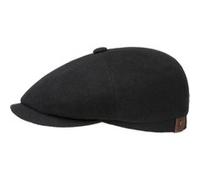 Stetson Casquette Hatteras Noir Femme/Homme - Type Gavroche Plate avec visière, Doublure Hiver Automne-Hiver - 58 cm Noir