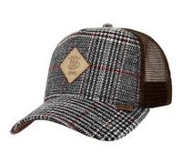 Casquette HFT Check Logo Patch Tweed by Djinns marron foncé One Size