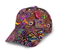 Casquette Hip Hop unisexe réglable Space Planet Star Solar System Casquette de baseball pour homme et femme Chapeau de soleil pour sports de plein air, Art spirituel étoile arc-en-ciel colorée, taille
