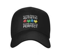 casquette homme Custom Cool Society dit im autiste Dieu dit que je suis parfait casquette de baseball hommes femmes réglable unisexe papa chapeau printemps chapeau de soleil cadeaux personnalisés