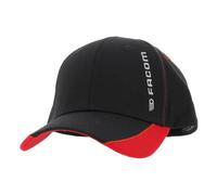 Casquette homme noir/rouge - FACOM - UNIQUE - 100% Coton - Taille ajustable - Look streetwear